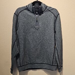 Tommy Bahama Reversible Men's Quarter Zip Pullover Black Sweater Size Large